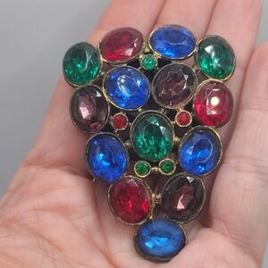 Vintage Czech Glass Dress Clip Art Deco Pot Metal Heavy